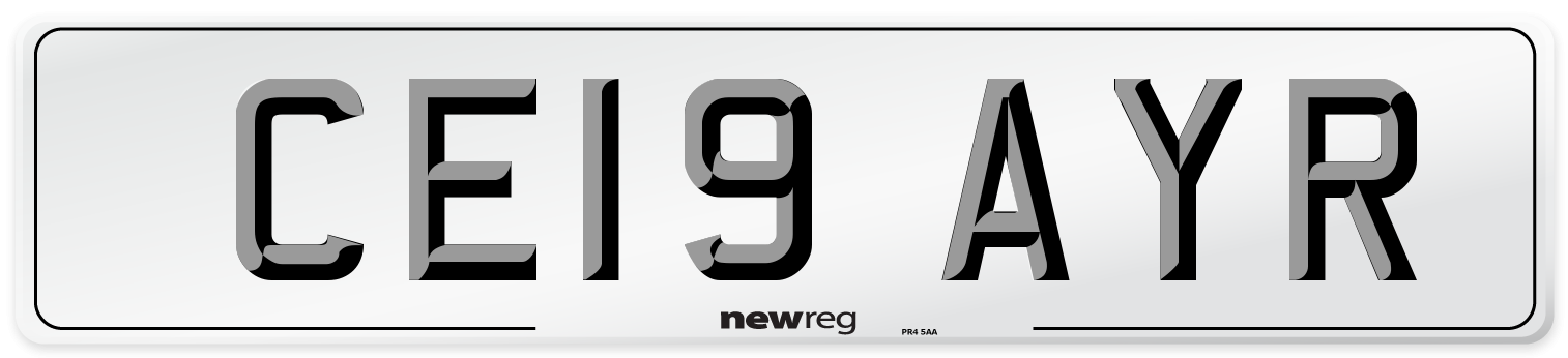 CE19 AYR Number Plate from New Reg